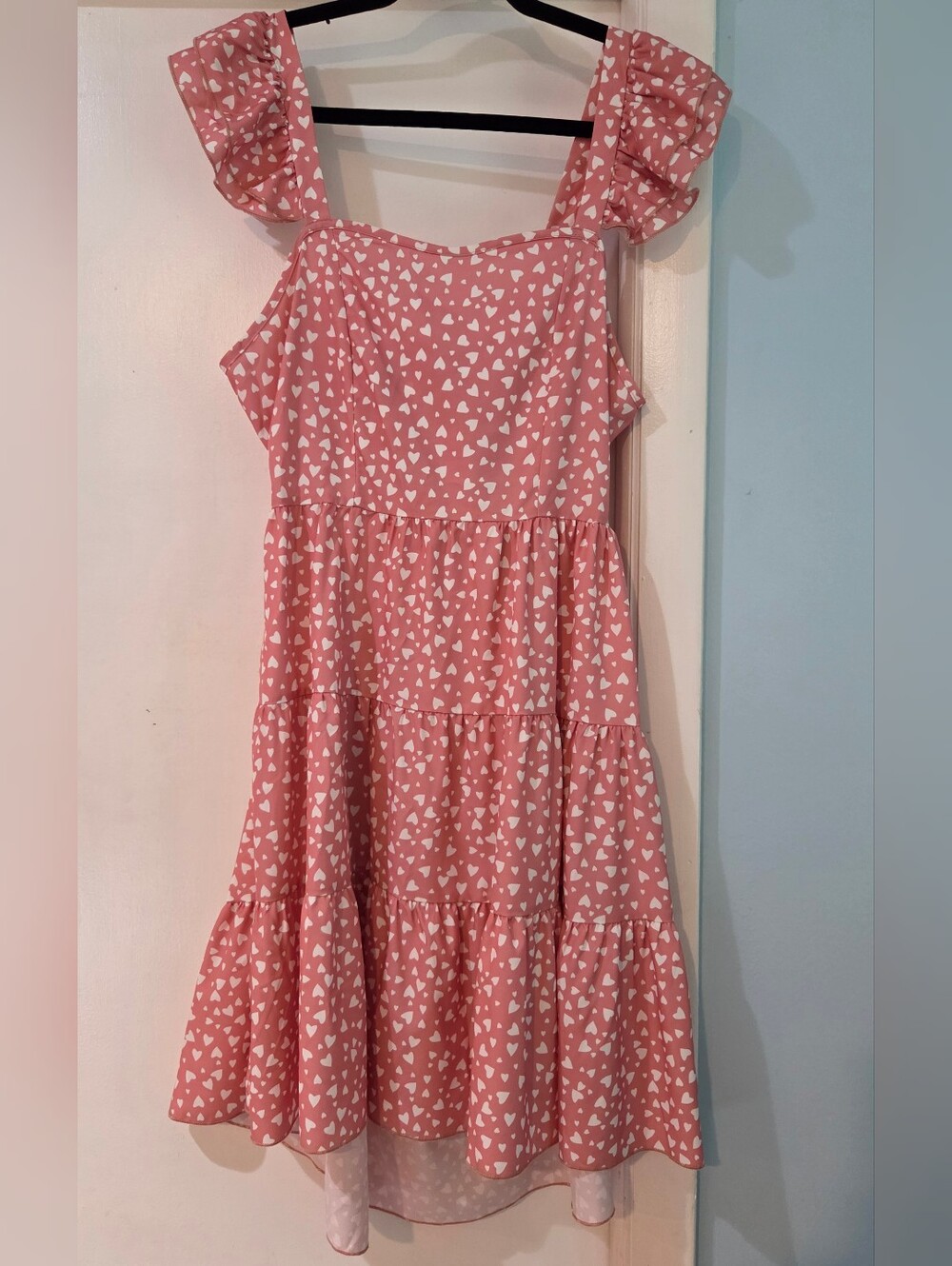 Shein Women's Pink Hearts Dress, Size XL
